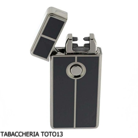 Tycoon-Feuerzeug mit 2 gekreuzten Lichtbögen, dunklem Chrom und schwarzem Finish - Feuerzeuge für Zigaretten - Tycoon Lighters
