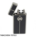 Tycoon-Feuerzeug mit 2 gekreuzten Lichtbögen, dunklem Chrom und schwarzem Finish - Feuerzeuge für Zigaretten - Tycoon Lighters