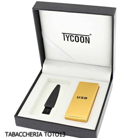 Briquet Tycoon avec 2 arcs électriques croisés, finition en rangée sur chrome léger - Briquets - Métal