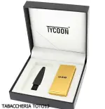Tycoon accendino a 2 archi elettrici incrociati, finitura righe su cromo chiaro - Accendini
