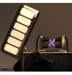 Briquet Tycoon avec 2 arcs électriques croisés, finition en rangée sur chrome léger - Briquets - Métal