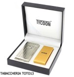 Briquet Tycoon avec 2 arcs électriques croisés, finition en rangée sur chrome léger - Briquets - Métal