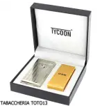 Tycoon accendino a 2 archi elettrici incrociati, finitura righe su cromo chiaro - Accendini