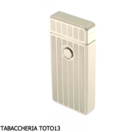 Briquet Tycoon avec 2 arcs électriques croisés, finition en rangée sur chrome léger - Briquets - Métal