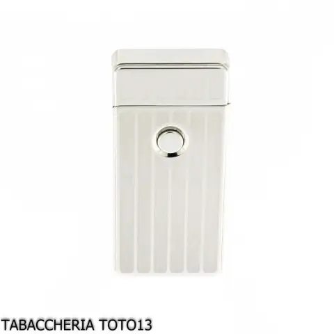 Tycoon accendino a 2 archi elettrici incrociati, finitura righe su cromo chiaro - Accendini