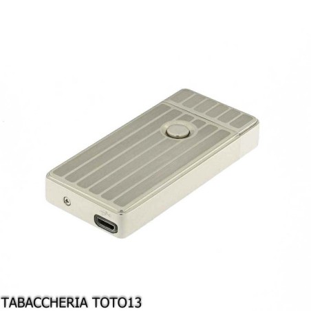 Briquet Tycoon avec 2 arcs électriques croisés, finition en rangée sur chrome léger - Briquets - Métal