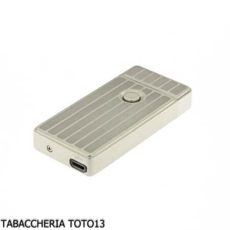 Tycoon Lighters - Tycoon lighter with 2 crossed electric arcs, row finish on light chrome