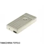 Tycoon accendino a 2 archi elettrici incrociati, finitura righe su cromo chiaro - Accendini