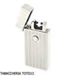 Briquet Tycoon avec 2 arcs électriques croisés, finition en rangée sur chrome léger - Briquets - Métal