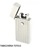 Tycoon accendino a 2 archi elettrici incrociati, finitura righe su cromo chiaro - Accendini