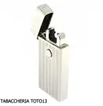 Tycoon accendino a 2 archi elettrici incrociati, finitura righe su cromo chiaro - Accendini