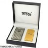 Tycoon Lighters - Tycoon lighter with 2 crossed electric arcs, row finish on dark chrome