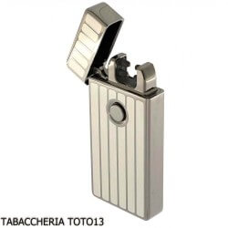 Tycoon Lighters - Tycoon-Feuerzeug mit 2 gekreuzten Lichtbögen, Reihenfinish auf dunklem Chrom