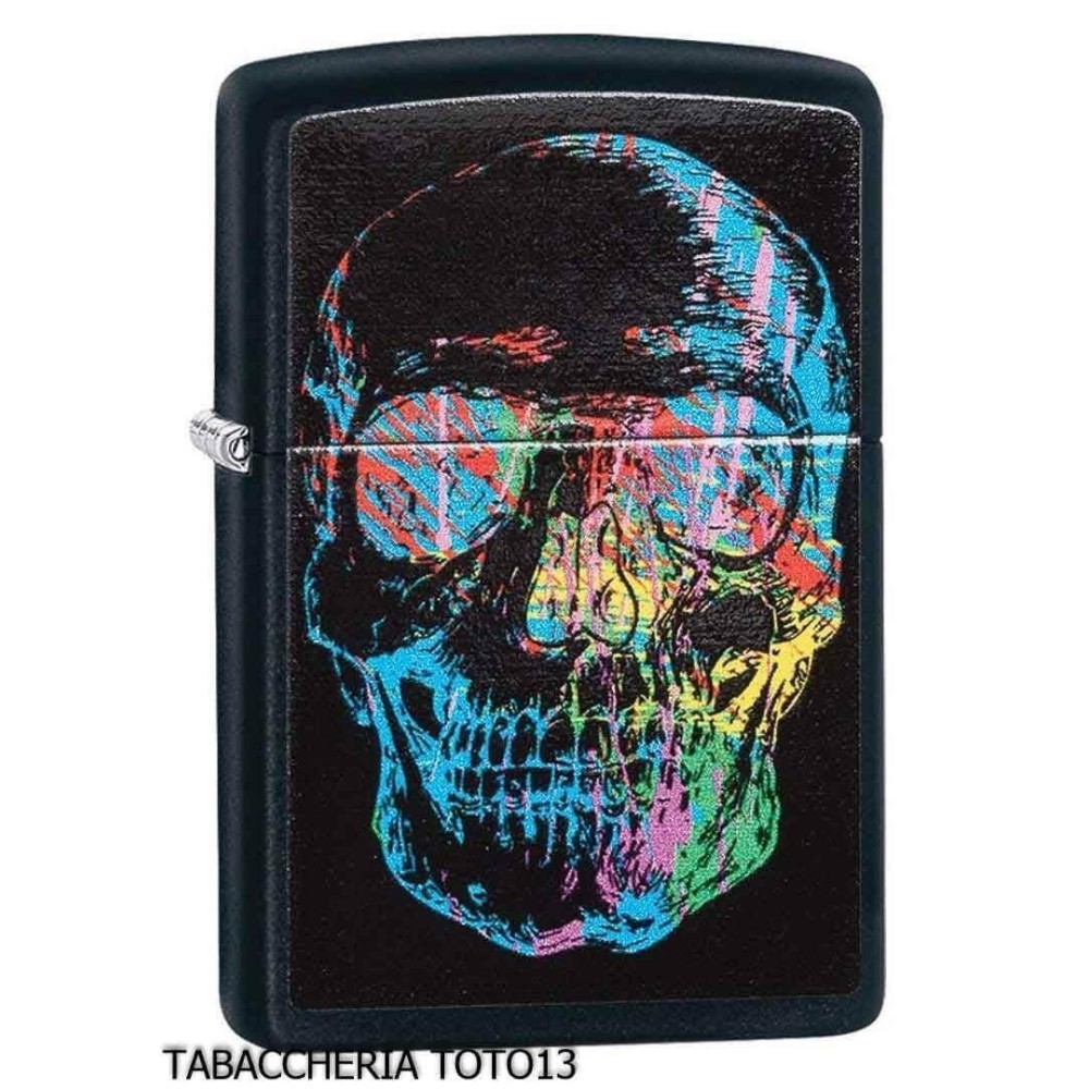 Zippo Skull nero con teschio colorato - Accendini
