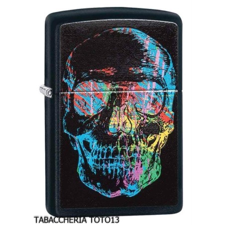 Zippo Skull negro con calavera de colores - Alumbradores