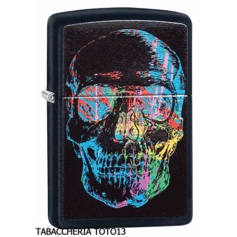 Zippo Skull nero con teschio colorato - Accendini