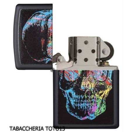 Zippo Skull negro con calavera de colores - Alumbradores