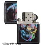 Zippo Skull negro con calavera de colores - Alumbradores