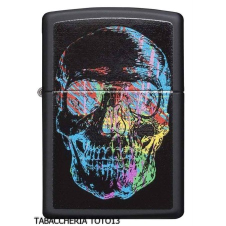 Zippo Skull negro con calavera de colores - Alumbradores