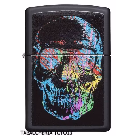 Zippo Skull nero con teschio colorato - Accendini