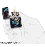 Zippo Skull negro con calavera de colores - Alumbradores