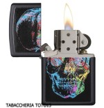 Zippo Skull negro con calavera de colores - Alumbradores