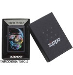Zippo Skull nero con teschio colorato - Accendini