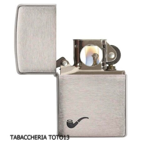 Zippo for pipe, satin chrome finish - Zippo