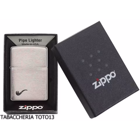 Zippo per pipa finitura cromo satinato - Accendini