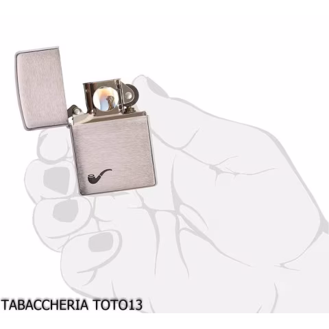 Zippo per pipa finitura cromo satinato - Accendini