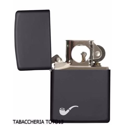 Zippo for smoking pipe, matt black enamel finish - Lighters - Brass