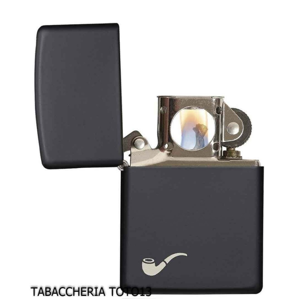 Zippo für Rauchpfeife, mattschwarzes Email-Finish - Feuerzeuge