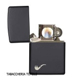 Zippo for smoking pipe, matt black enamel finish - Lighters - Brass
