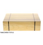Mastro de Paja scatola umidificata portasigari in legno di betulla chiaro e intarsi - Accessori Per Sigari