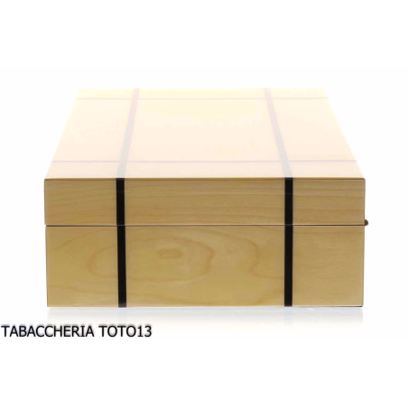 Mastro de Paja scatola umidificata portasigari in legno di betulla chiaro e intarsi - Accessori Per Sigari
