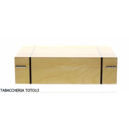 Mastro de Paja scatola umidificata portasigari in legno di betulla chiaro e intarsi - Accessori Per Sigari