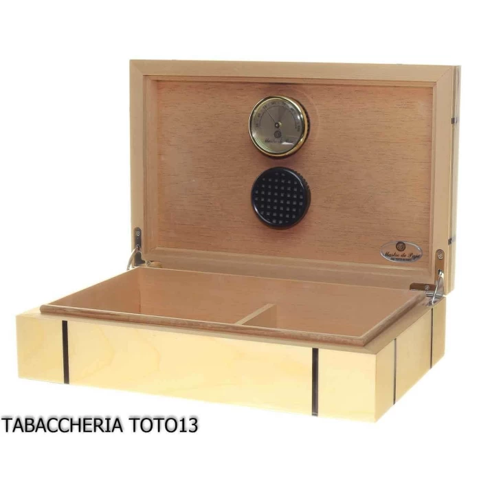 MASTRO DE PAJA - Mastro de Paja humidified box cigar case in light birch wood and inlays