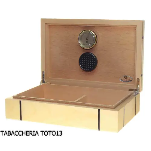 Mastro de Paja scatola befeuchtetes Etui aus hellem Birkenholz und Inlays - Zubehör Cigar