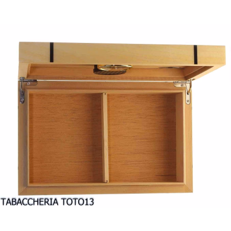 Mastro de Paja scatola umidificata portasigari in legno di betulla chiaro e intarsi - Accessori Per Sigari
