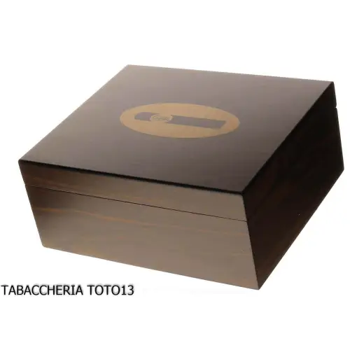 Scatola portasigari umidificata in noce opaco con decoro "Cigar" by Lubinski - Accessori Per Sigari