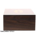 Schachtel mit Zigarrenetuis in mattem Nussbaum mit "Cigar" -Dekoration von Lubinski - Zubehör Cigar