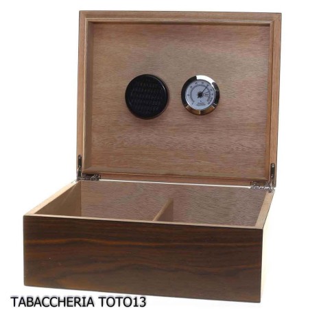 Schachtel mit Zigarrenetuis in mattem Nussbaum mit "Cigar" -Dekoration von Lubinski - Zubehör Cigar