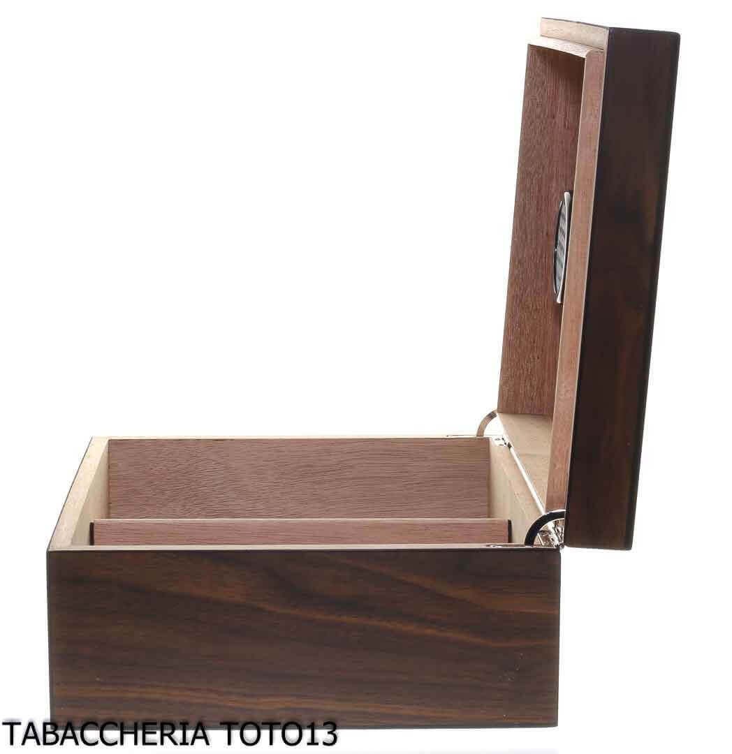 SCATOLA HUMIDOR PORTASIGARI UMIDIFICATORE 80 SIGARI LUBINSKI LEGNO NOCE  LUCIDO