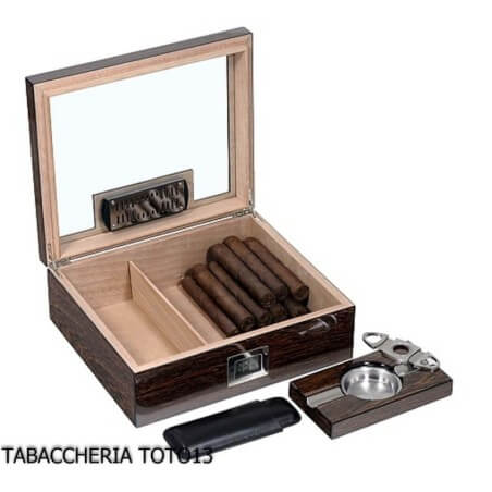 Boîte à cigares humidifiée Ironwood avec accessoires de Lubinski Lubinski Humidor et Vitrines Wipes
