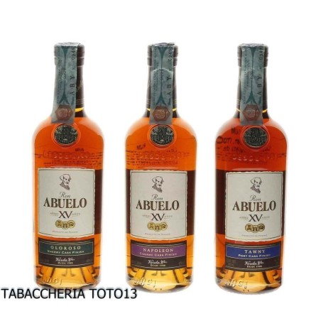 Abuelo-Packung mit 3 Flaschen Rum Cask Finish vol.40% Cl.20 - Destilliert