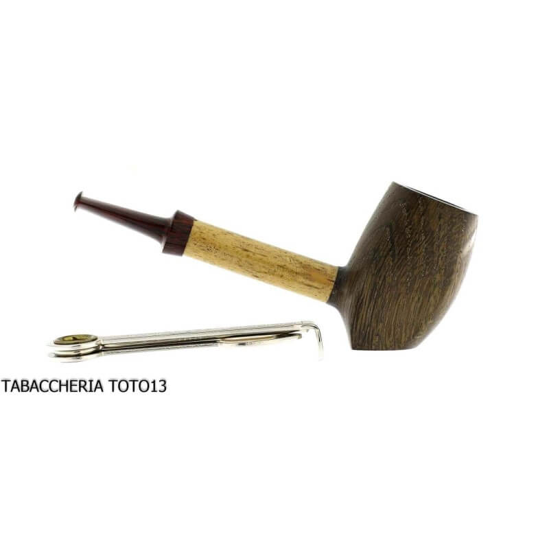 Sauro Pipe Stand Up made of bog oak and bamboo - Sauro Pipe