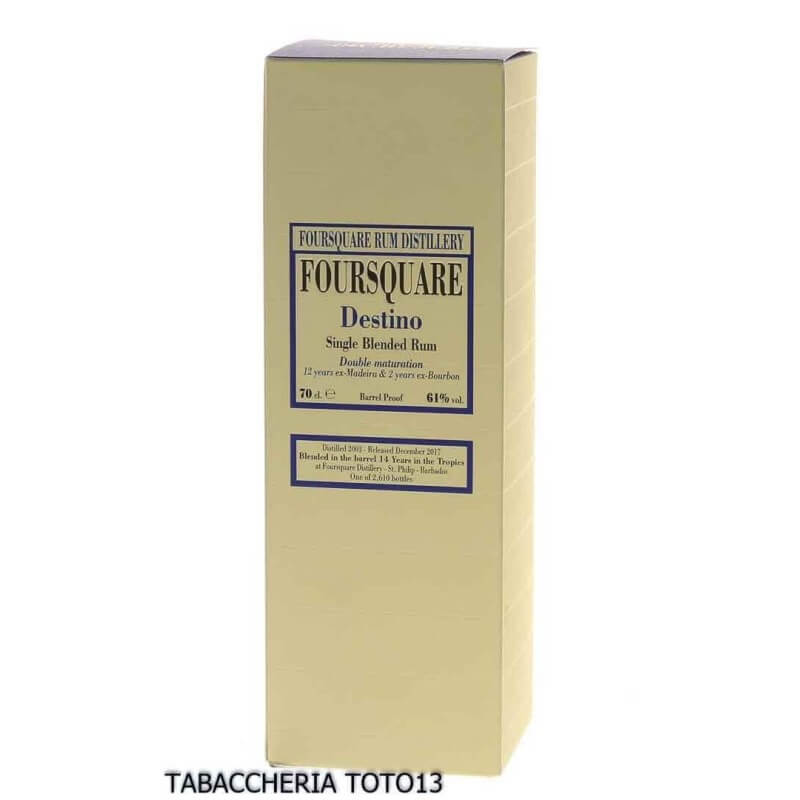 Foursquare Destino 2003 double maturation Vol.61% Cl.70 - Foursquare rum distillery