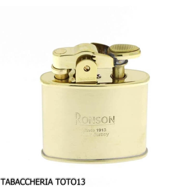 Ronson Nostalgia Benzinfeuerzeug mit Satin-Messing-Finish - Ronson Lighter