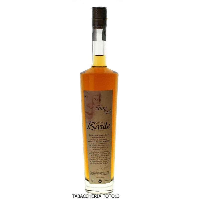 Grappa ambrata di Dolcetto distilleria Luigi Barile invecchiata 12 anni Vol.43,7% Cl.50 - Distillati