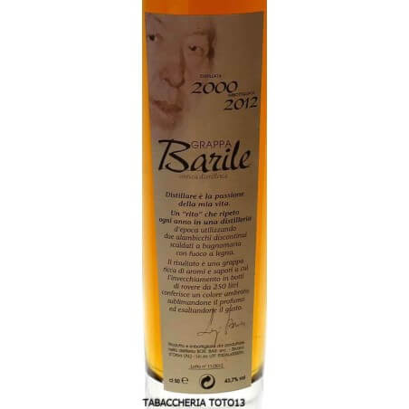 Amber grappa of Dolcetto distillery Luigi Barile aged 12 years Vol.43,7% Cl.50 - BARILE DISTILLERIA